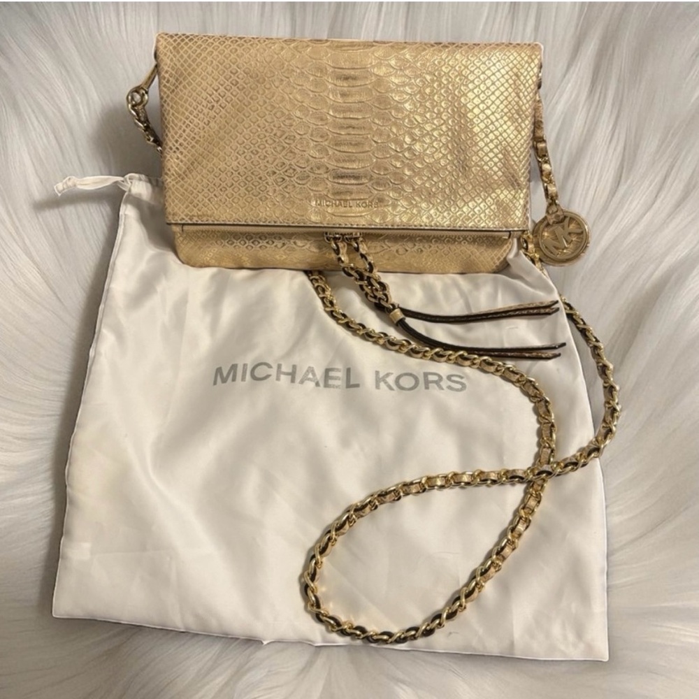 Michael Kors Metallic Gold Crossbody Bag